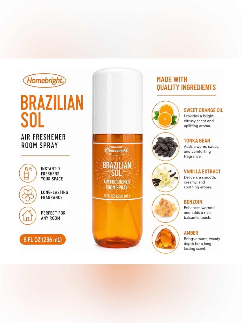 Brazilian Sol Orange Room Spray – Refreshing Citrus Home Fragrance - Picture 2 of 7